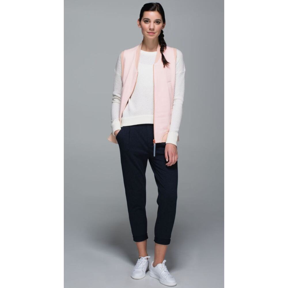 Lululemon Vest Departure Cotton Fleece Full Zip Layering Parfait‎ Pink Size 6